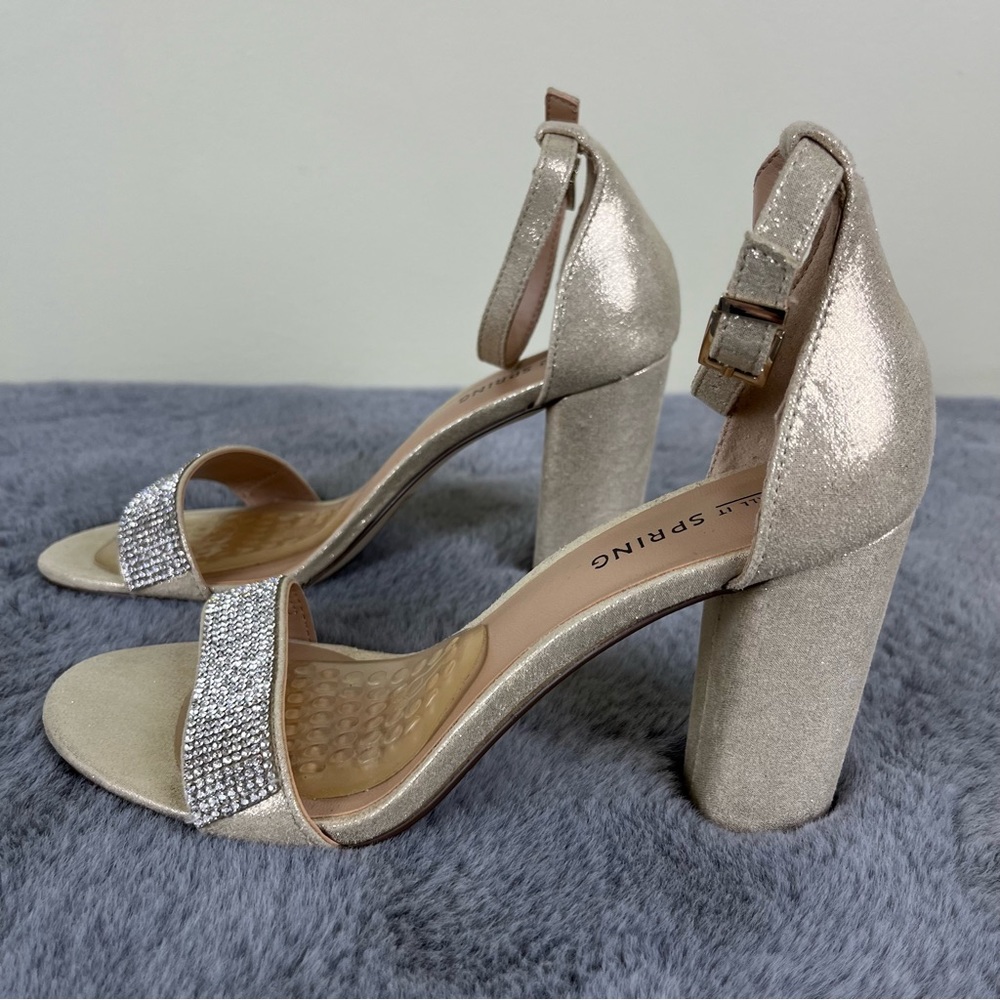 NEW Call It Spring Jewelled Block High Heel Sandals - Size 6.5